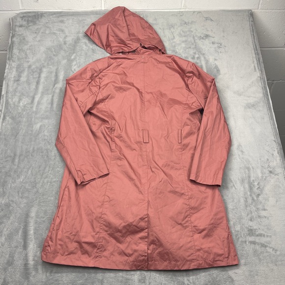 Urban Republic Rain Coat Womens XL Pink Removable Hood Lightweight Button Front - Picture 2 of 8